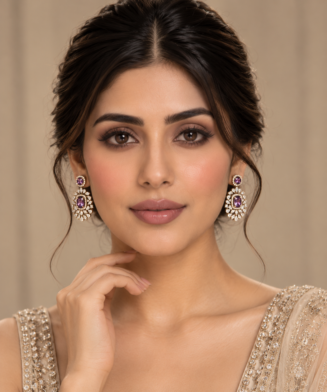 Blush Pink Kundan Double Layer Necklace Set with Earrings & Maang Tikka – Indian Bridal Jewelry — Jewellery | Lehar Clothing UAE